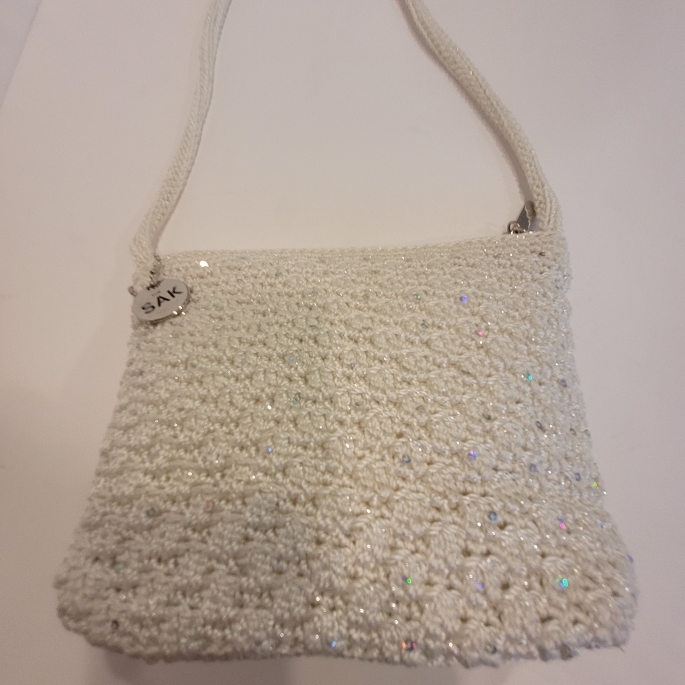 The Sak small white sequin bag